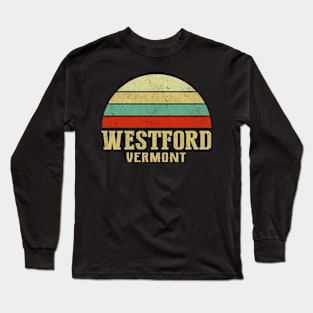 WESTFORD VERMONT Vintage Retro Sunset Long Sleeve T-Shirt